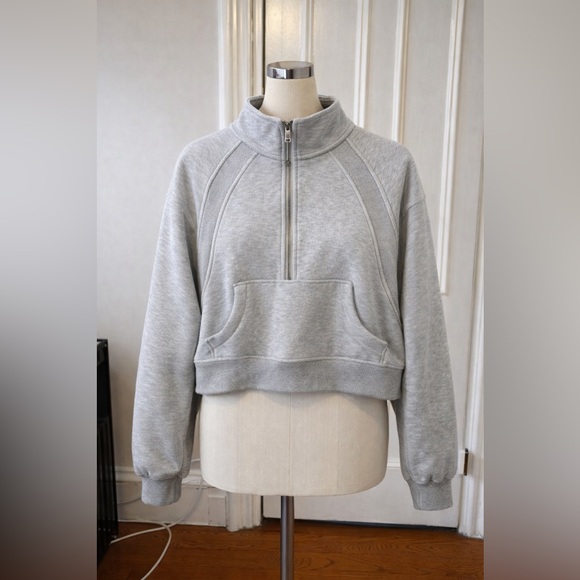 Efan Tops - EFan Half Zip Pullover Women Cropped Fleece Oversized Sweatshirt Size L